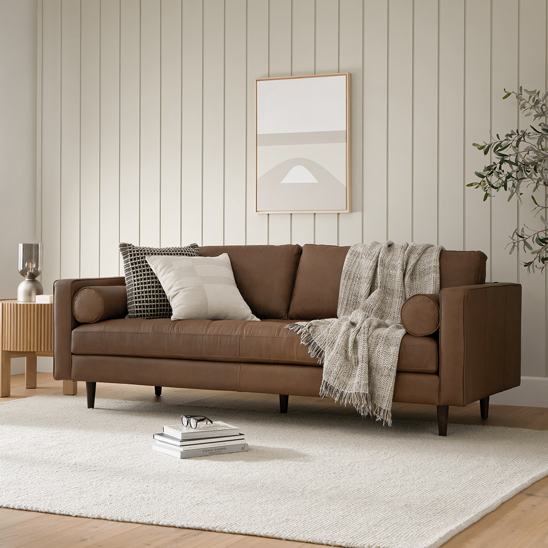 Sven Charme Chocolat Tufted Leather Sofa | Article