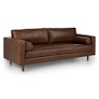 Sven 88" Tufted Leather Sofa - Charme Chocolat
