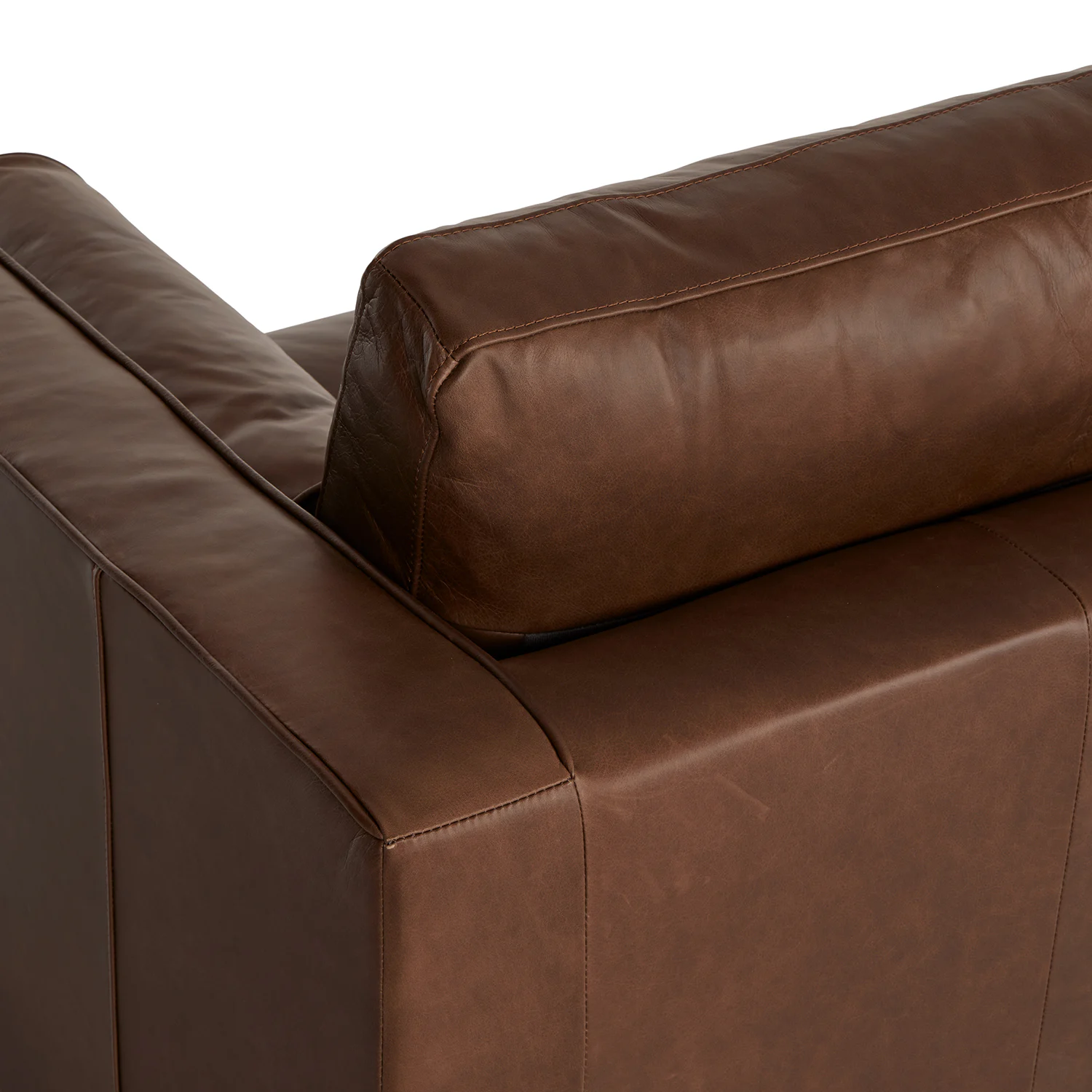 Sven 88" Tufted Leather Sofa - Charme Chocolat