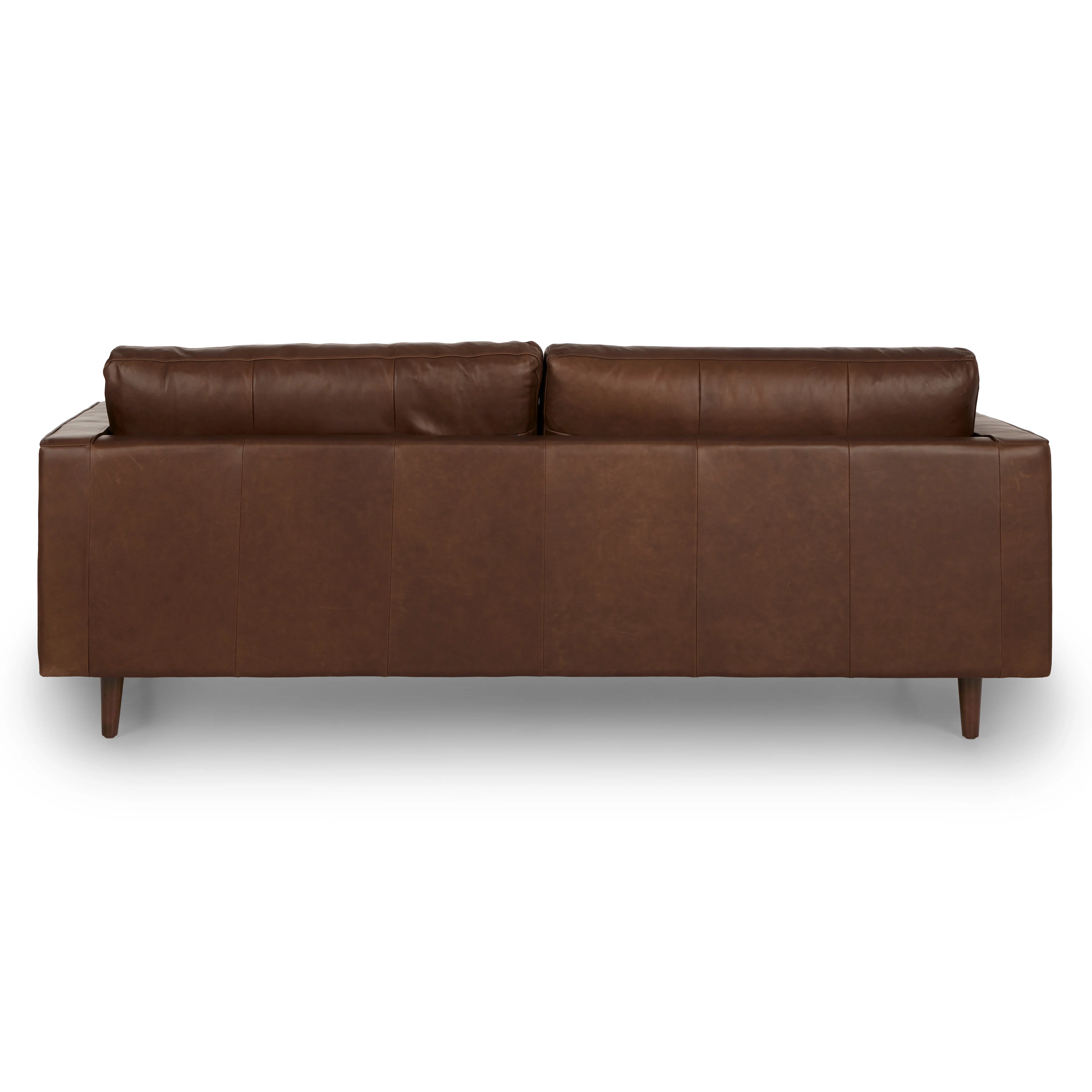 Sven 88" Tufted Leather Sofa - Charme Chocolat