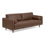 Sven 88" Tufted Leather Sofa - Charme Chocolat