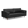 Sven 88" Tufted Leather Sofa - Oxford Black