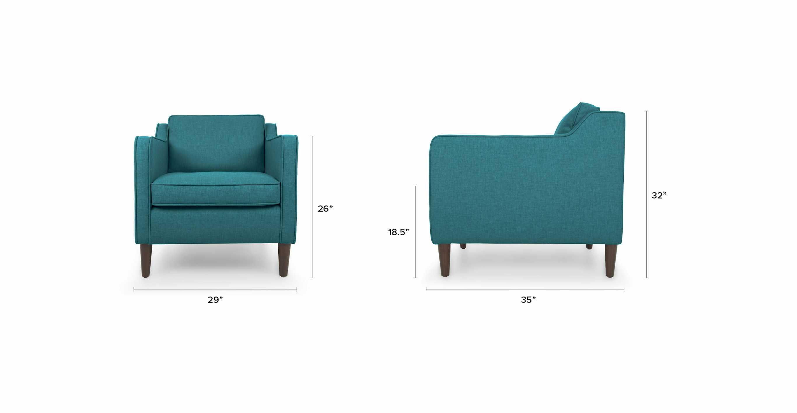 Cherie Ocean Teal Armchair - Lounge Chairs - Article | Modern, Mid ...