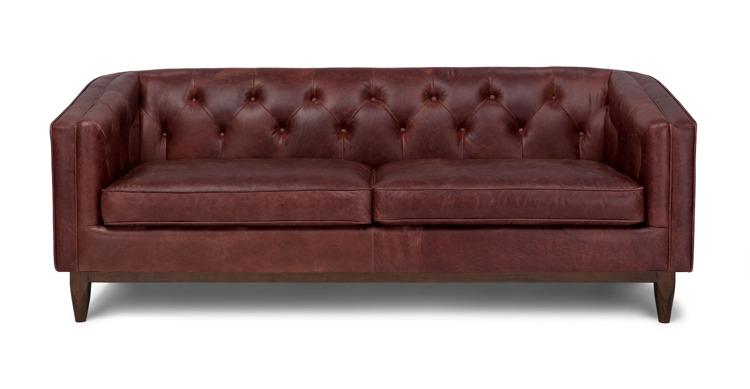 Charme Oxblood Alcott 3 Seater Leather Sofa Article