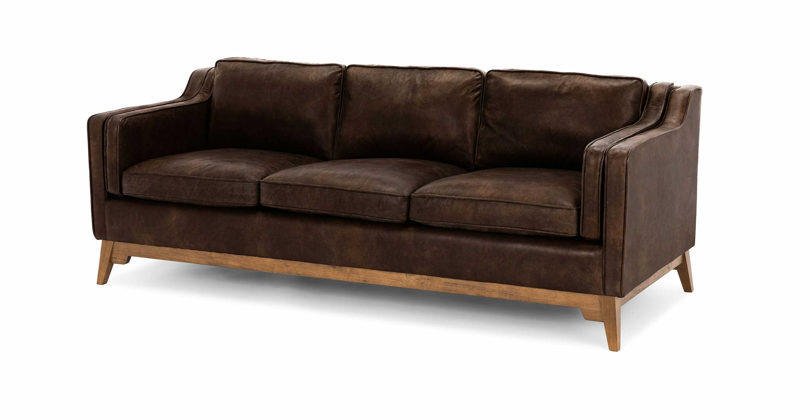 Worthington Oxford Brown Sofa Sofas Article Modern, MidCentury