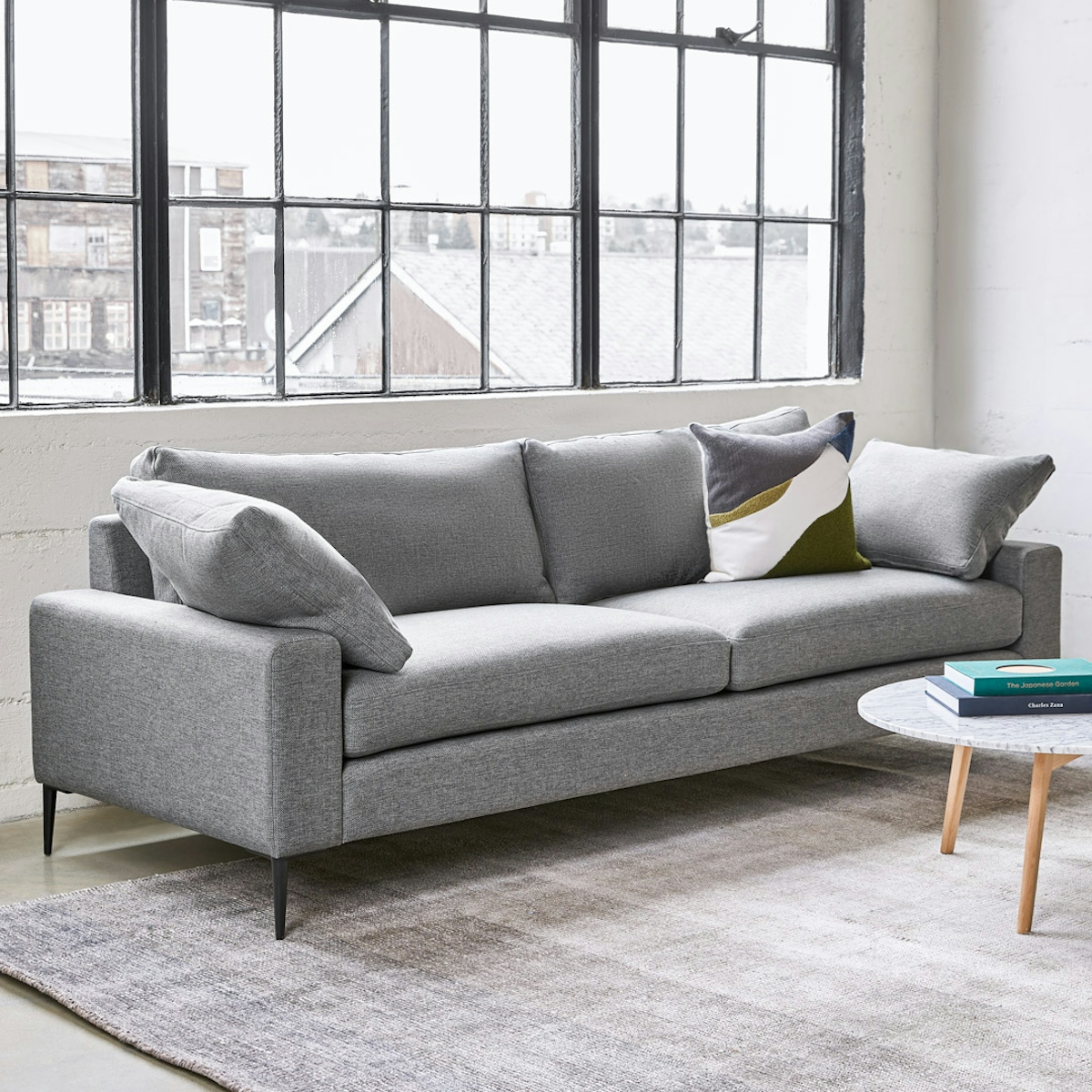 Gravel Gray 3 Seater Fabric Sofa | Nova | Article