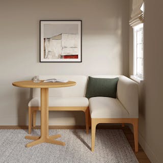Rosin 55.75" Left Arm Banquette Set - Natural Oak and Sand Ivory