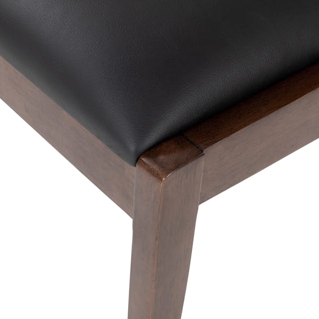 Zola Black Leather Dining Chair - Mid-Century Modern