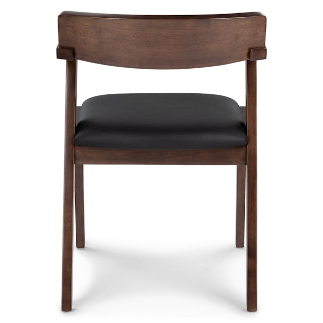 Zola Black Leather Dining Chair - Mid-Century Modern
