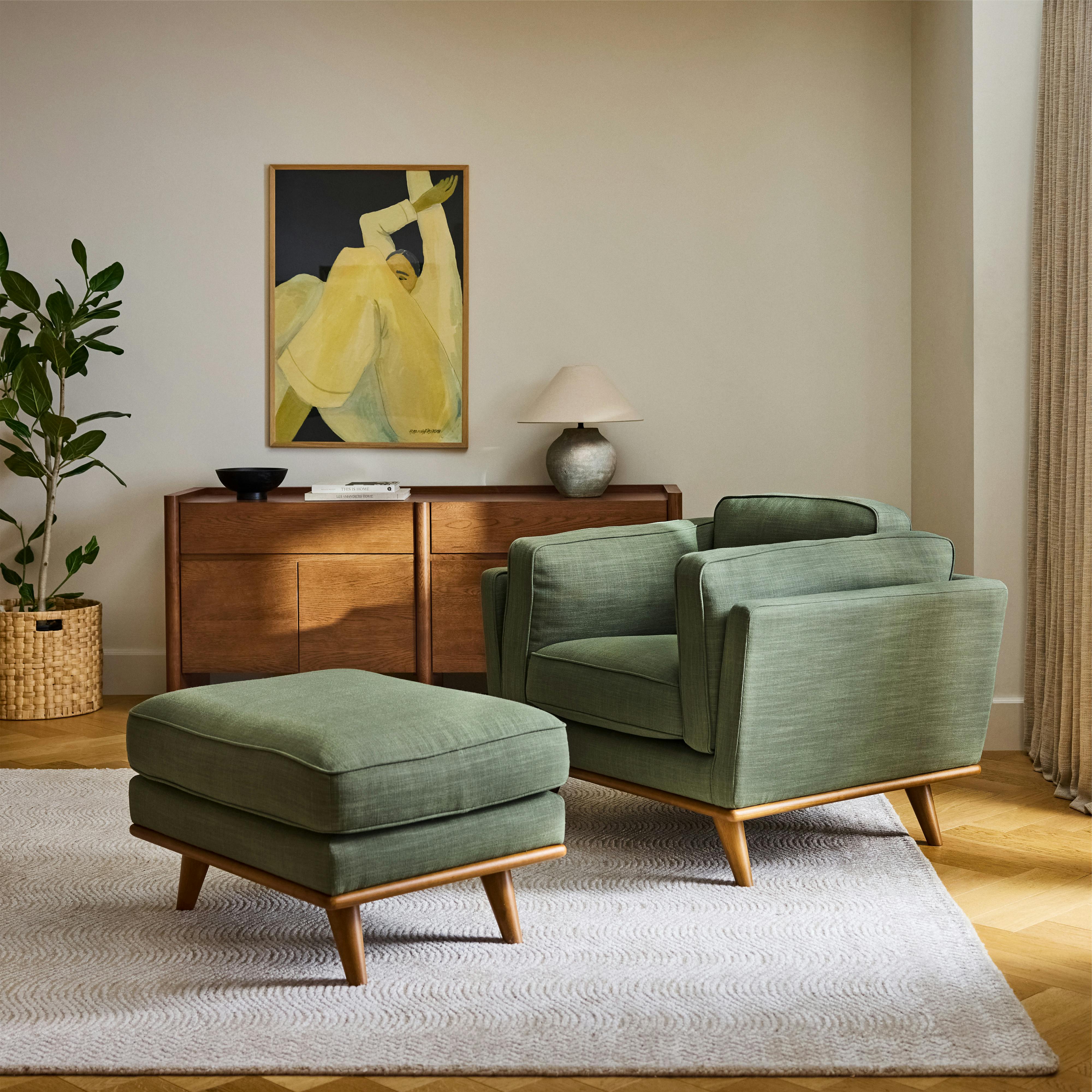 【美品】LOUNGE LIZARD　M-51　カーキ　S Timber Olio Green with Honey Oak Lounge Chair and Ottoman Set