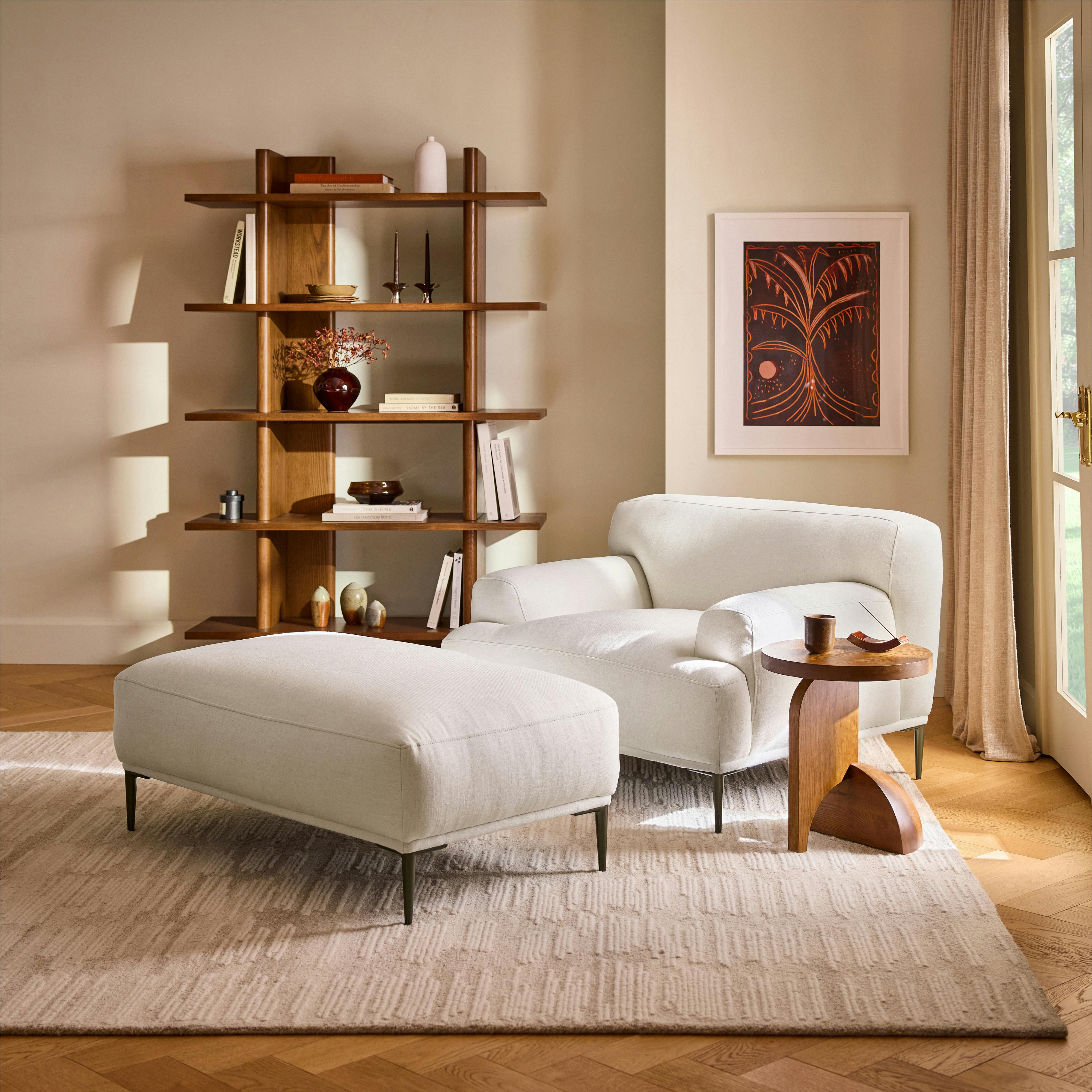 Abisko Quartz White Lounge Chair and Ottoman Set | Article