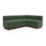 Malmo 79" Left Arm Banquette Set - Smoked Oak and Valor Green