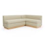 Malmo 79" Left Arm Banquette Set - White Oak and Valor Beige