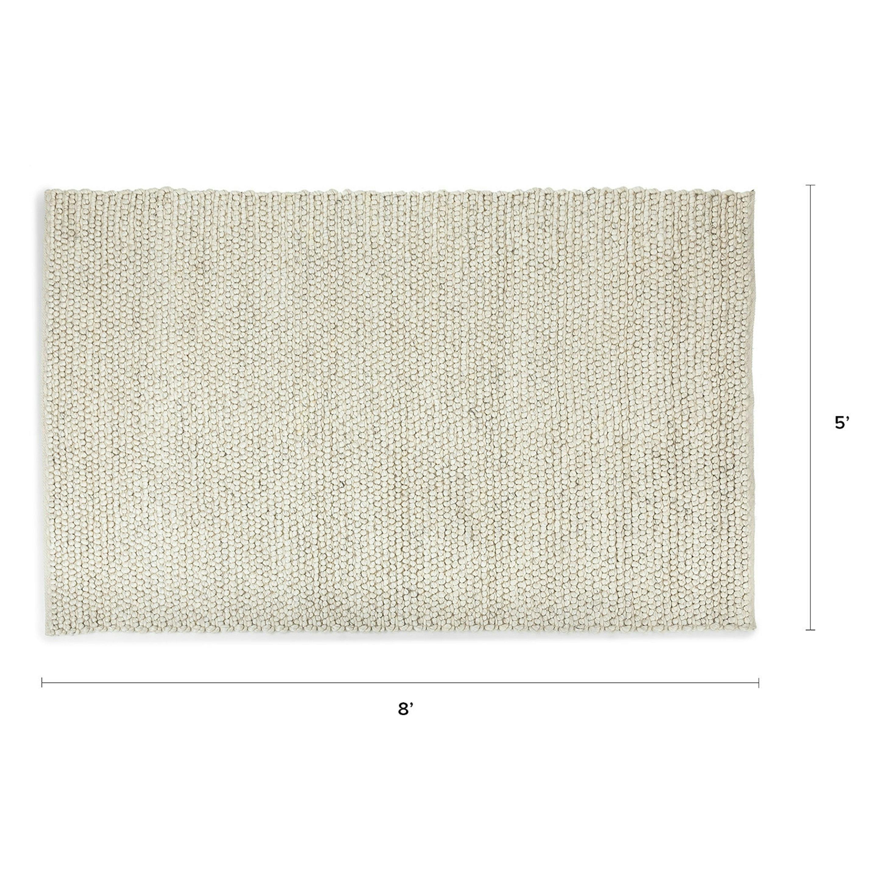 5x8 Ivory White Handmade Area Rug | Hira | Article
