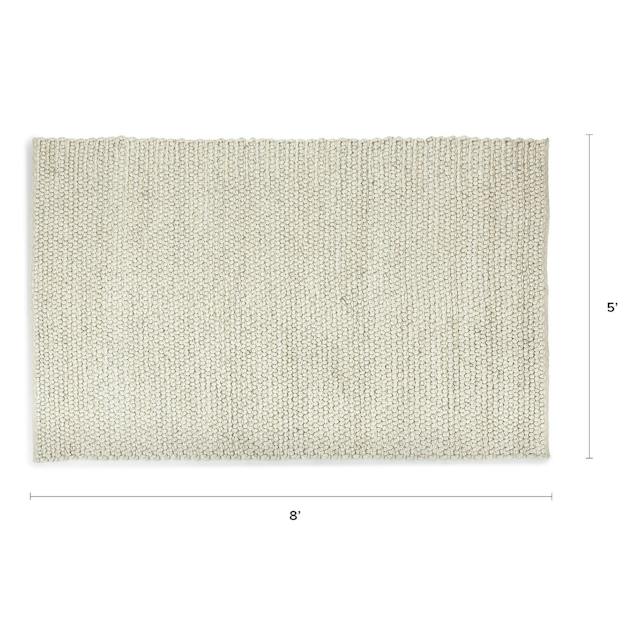 5x8 Ivory White Handmade Area Rug | Hira | Article