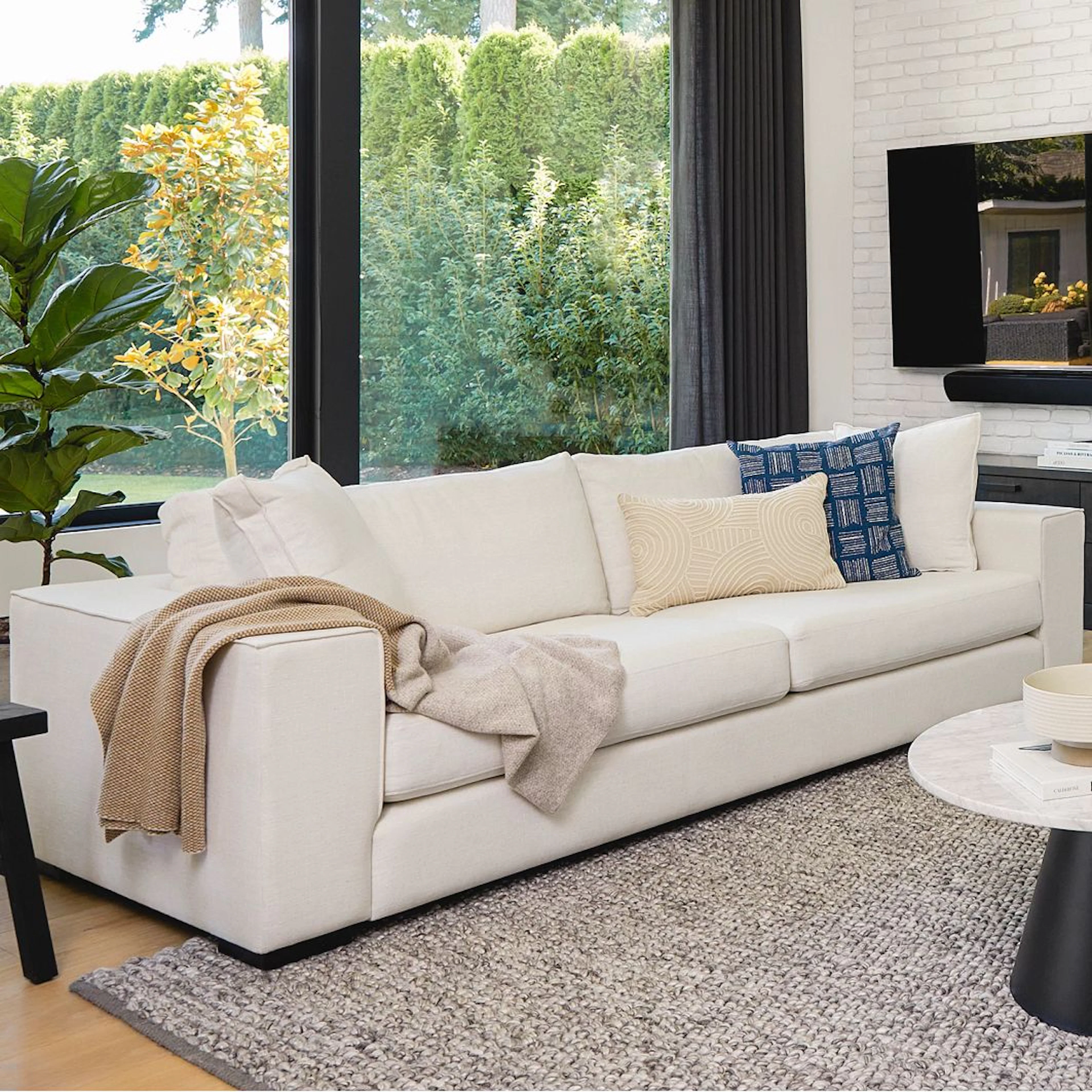 Sitka 99" Quartz White Sofa - Stylish & Durable