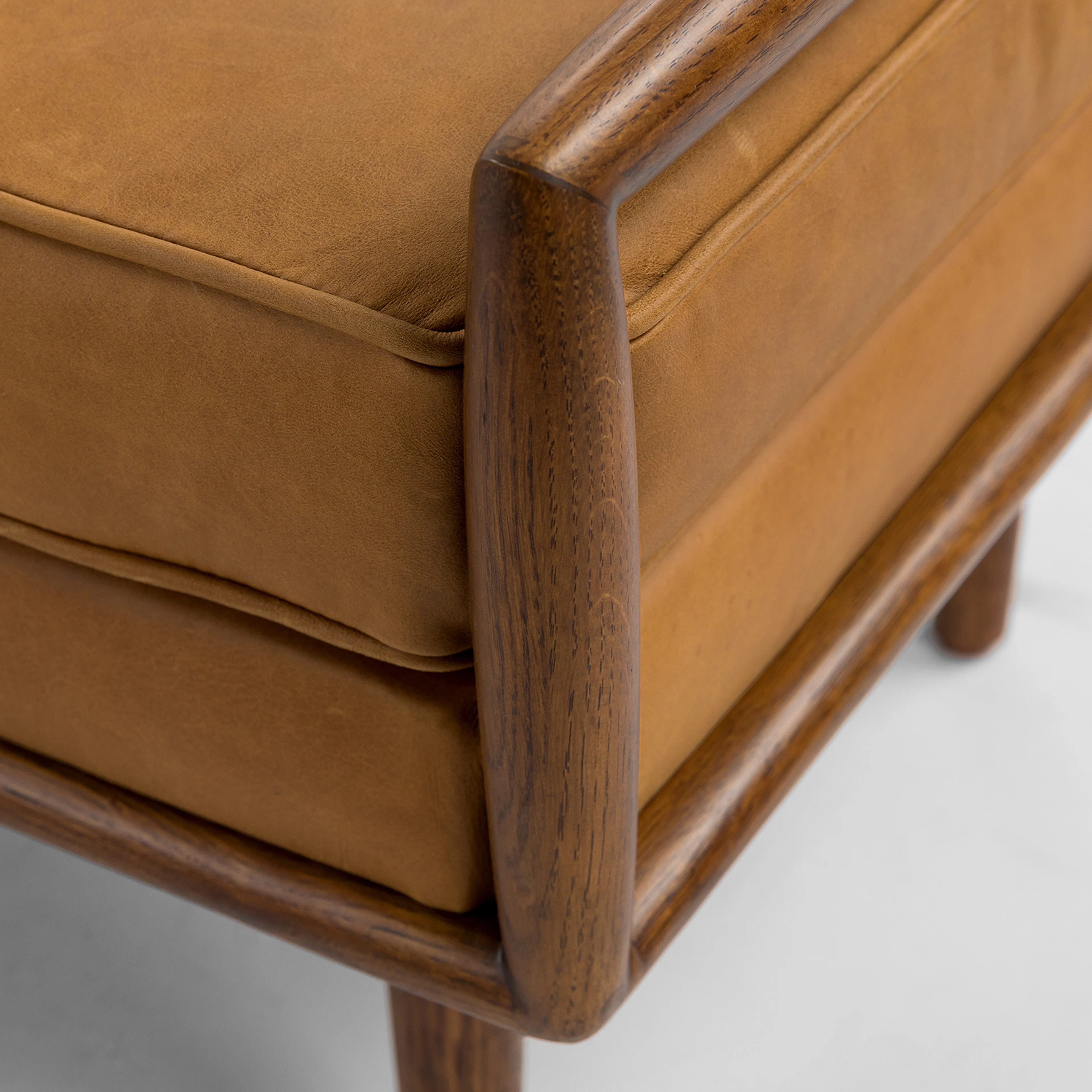 Ansa 54" Leather Bench - Charme Tan
