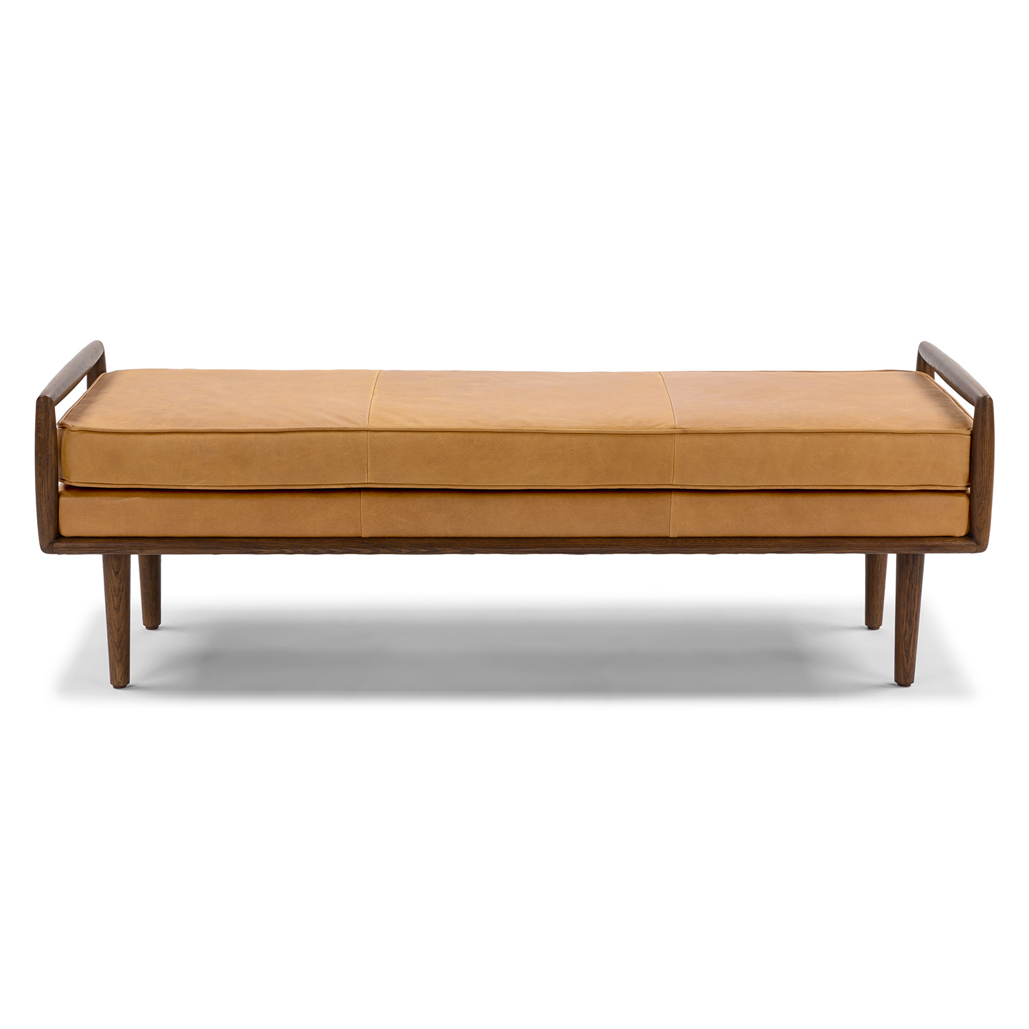 Ansa Walnut & Charme Tan Leather Bench | Article