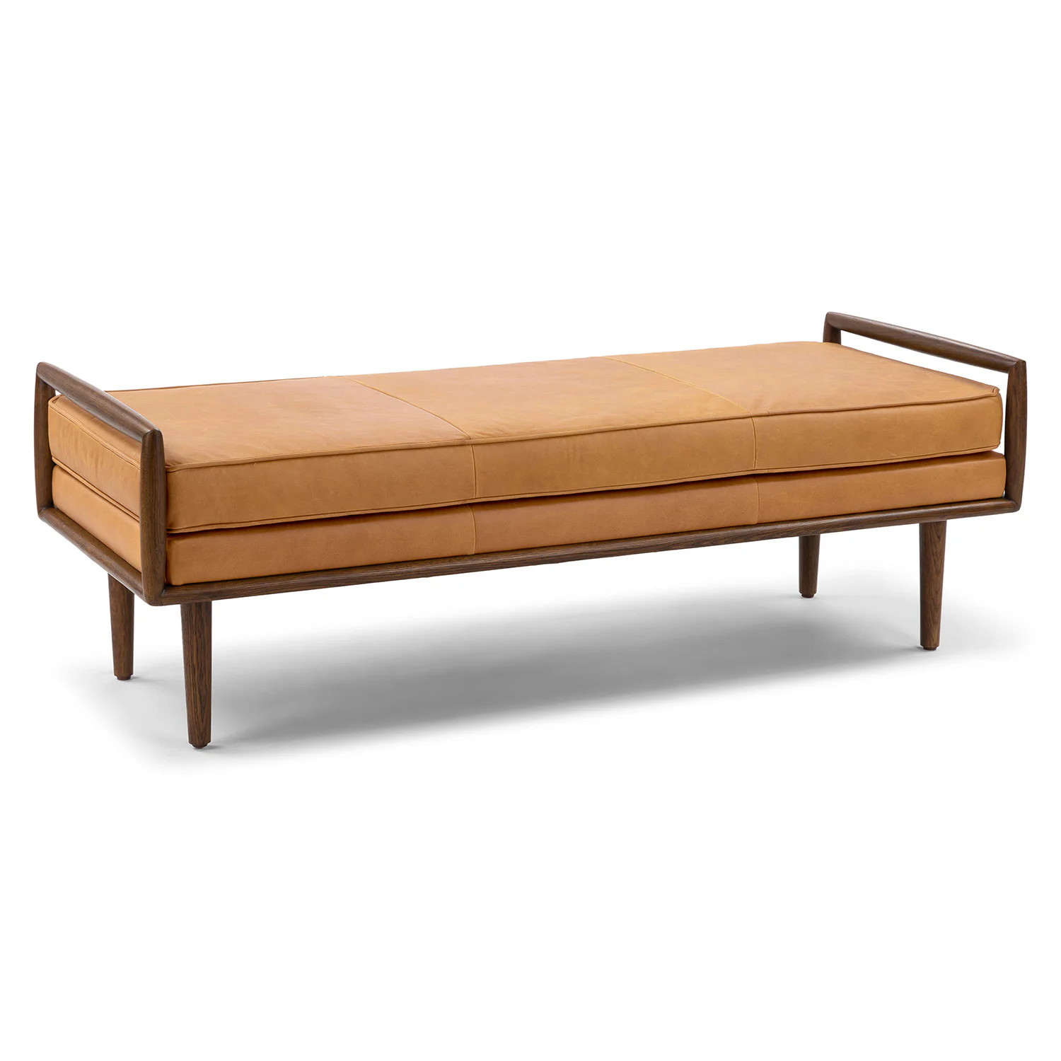Ansa 54" Leather Bench - Charme Tan