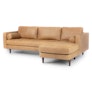 Sven 100" Tufted Leather Right Sectional - Charme Tan