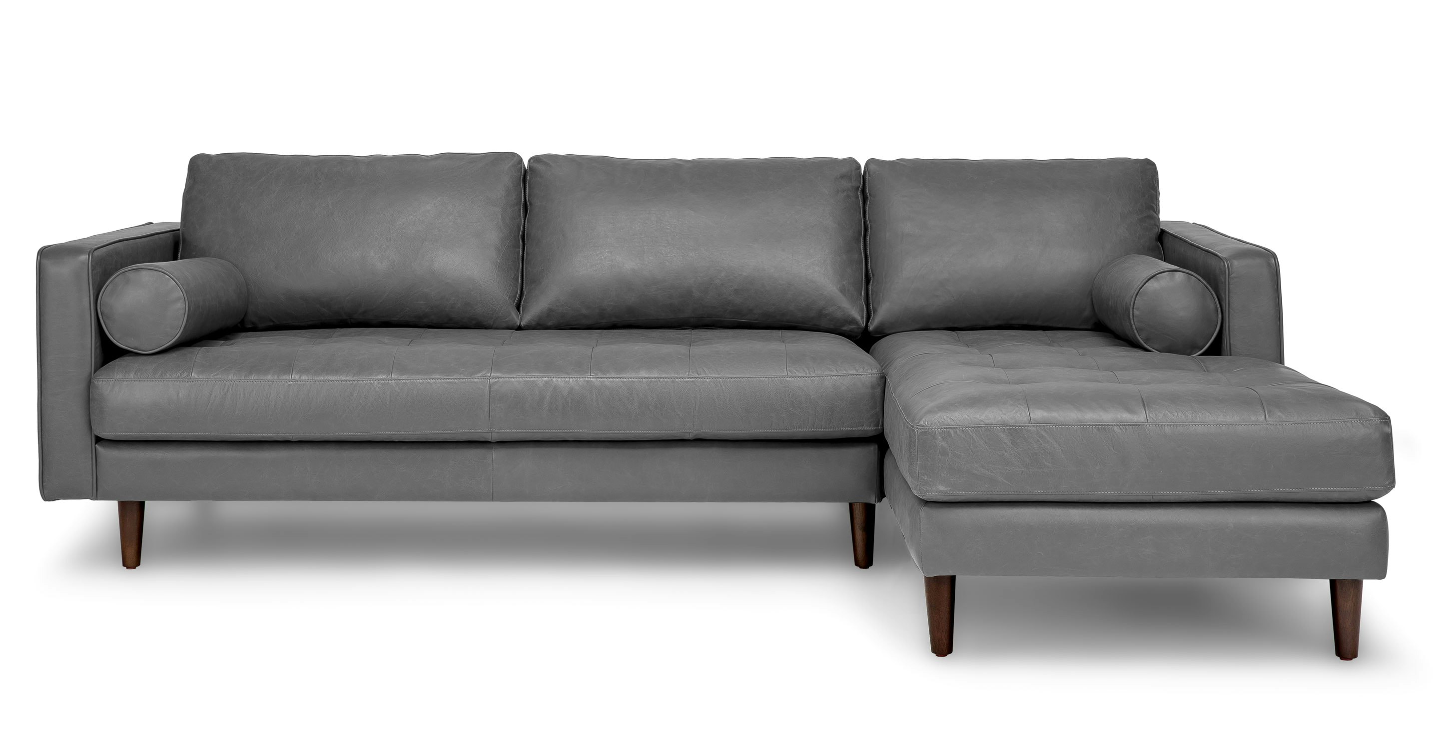 Gray Leather Sectional Sofa Upholstered Article Sven Modern Furniture