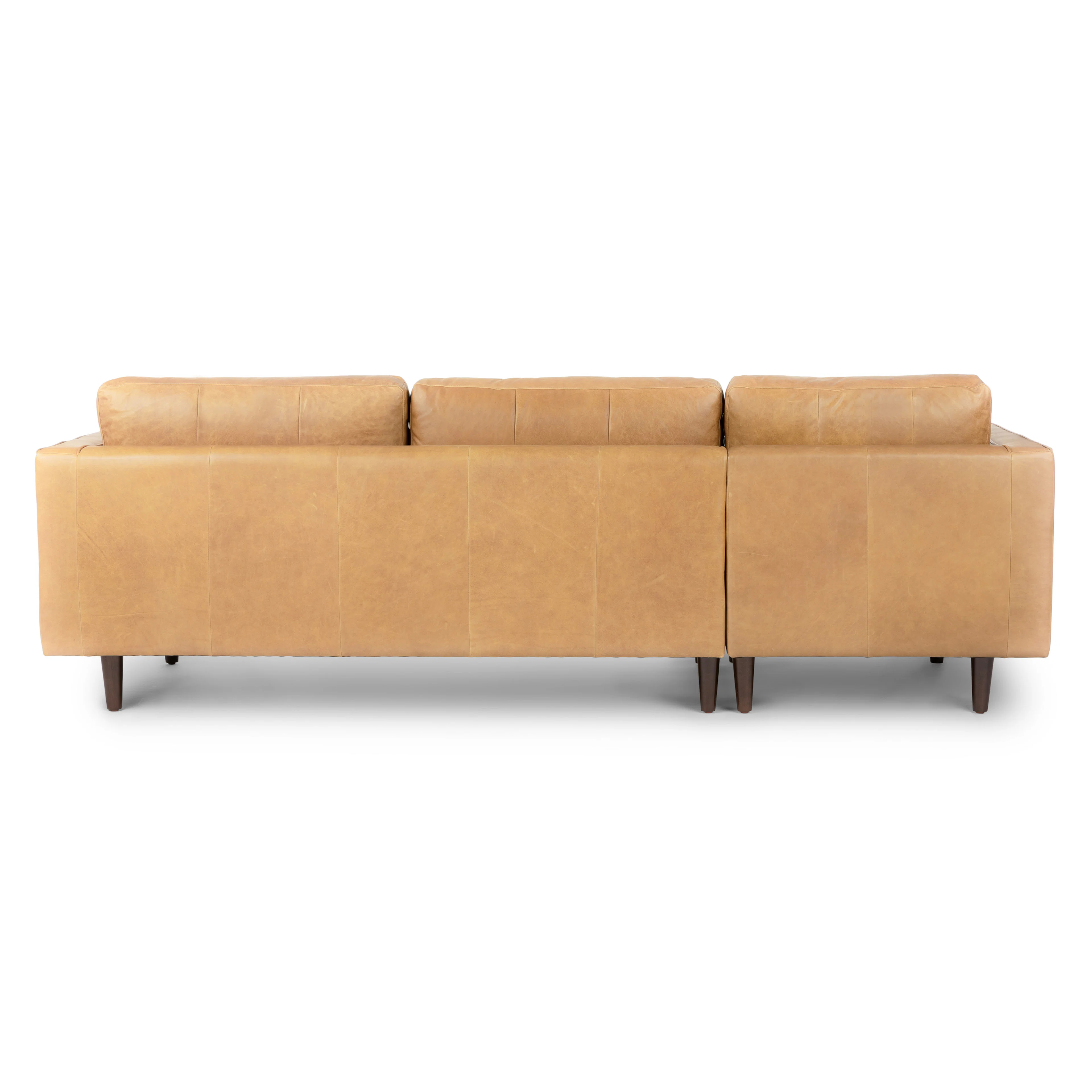Sven 100" Tufted Leather Left Sectional - Charme Tan