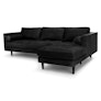 Sven 100" Tufted Leather Right Sectional - Oxford Black
