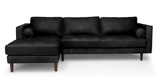 Sven Oxford Black Left Sectional Sofa