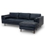 Sven 100" Tufted Leather Right Sectional - Oxford Blue