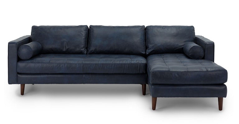 Sven Oxford Blue Right Sectional Sofa - Primary View 1 of 12 (Open Fullscreen View).