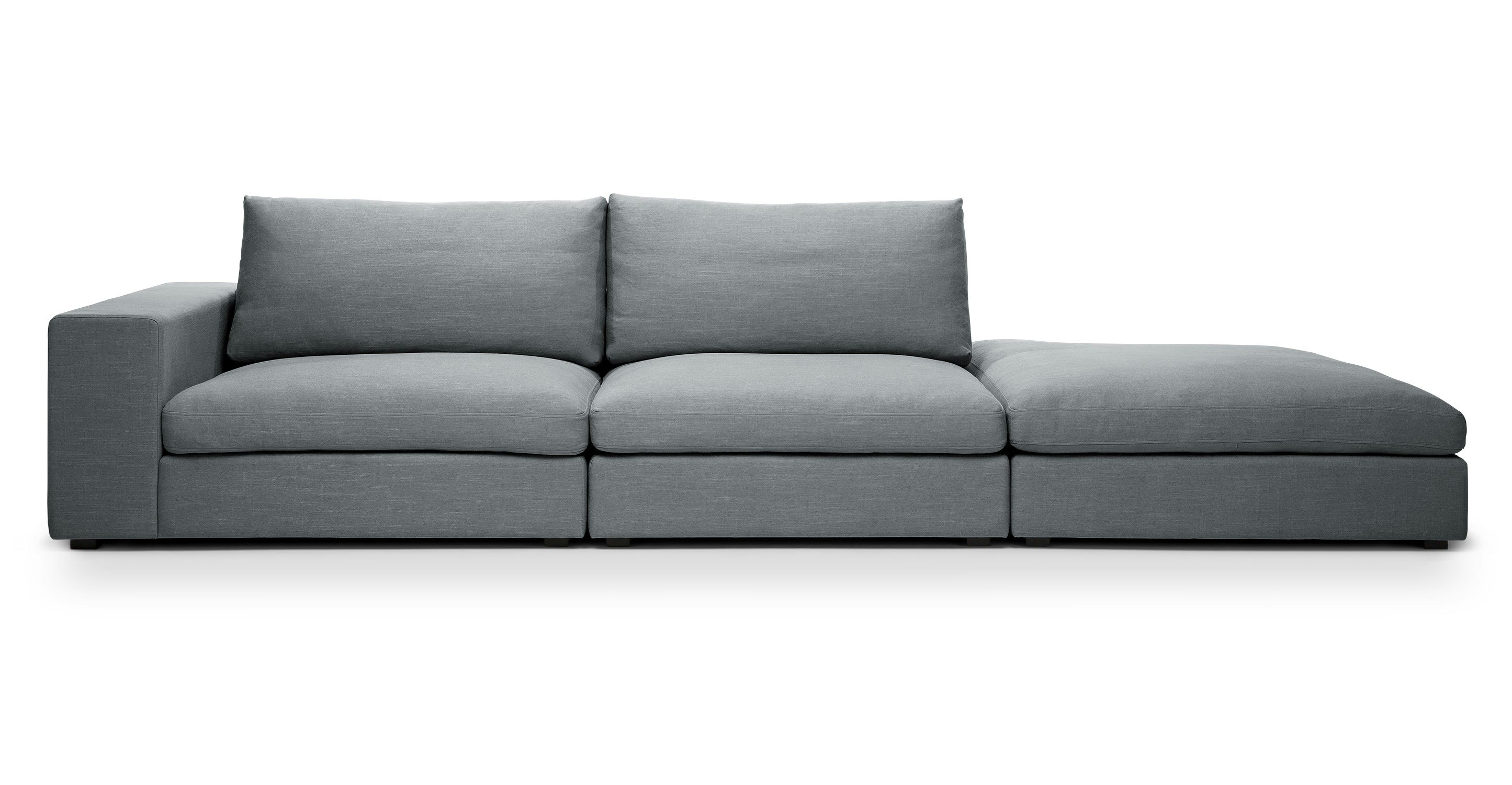 Cube Thunder Gray Modular Sofa, Left Arm Sofas Article Modern