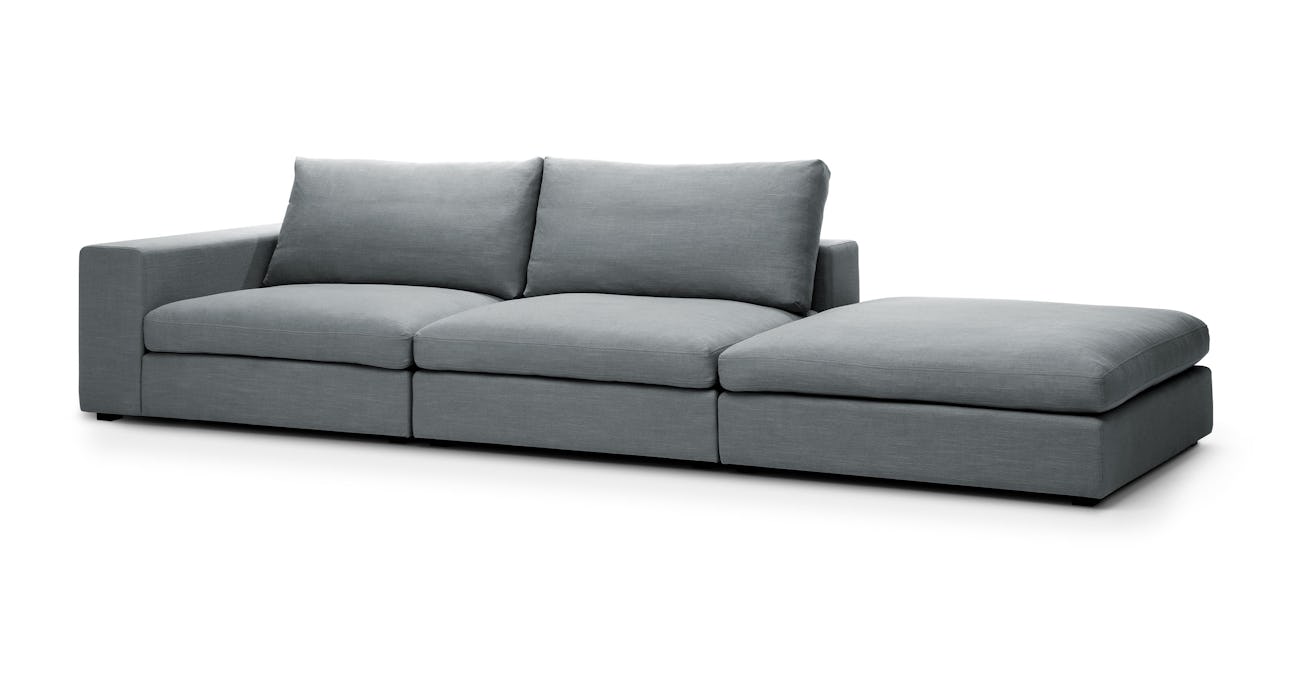 Cube Thunder Gray Modular Sofa Left Arm