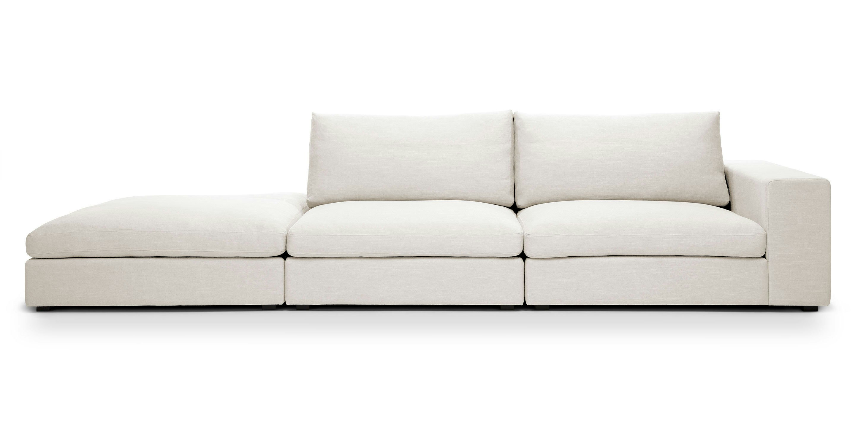 Cube Quartz White Modular Sofa Right Arm Sofas Article