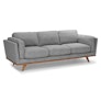 Timber Pebble Gray Fabric & Solid Wood Legs 3-Seater Sofa | Article