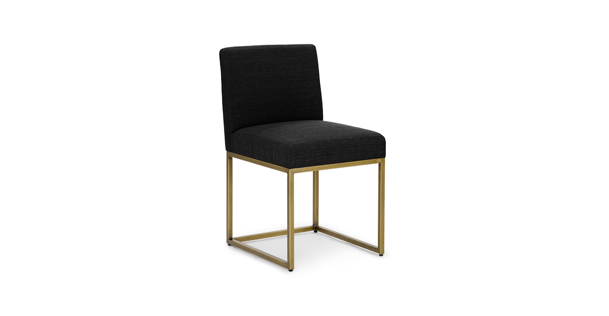 Pure Black & Brushed Brass Dining Chair Oscuro Article