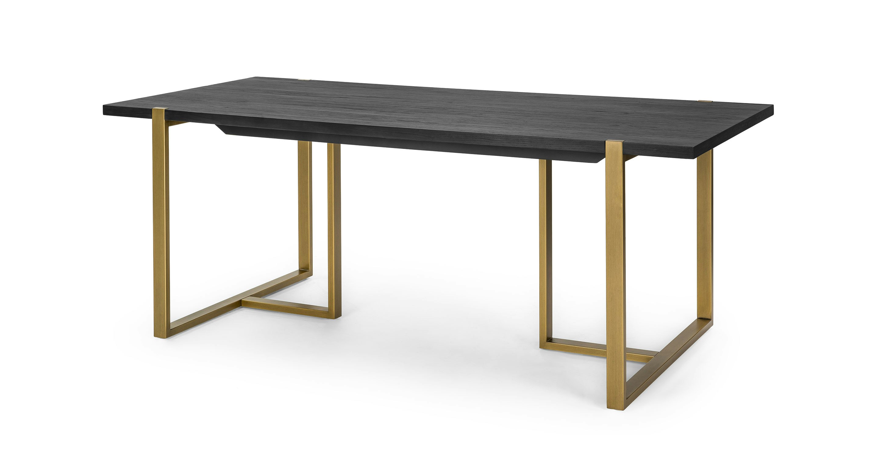 Black Dining Table Bronze Legs Seats 8 Article Oscuro Modern Furniture