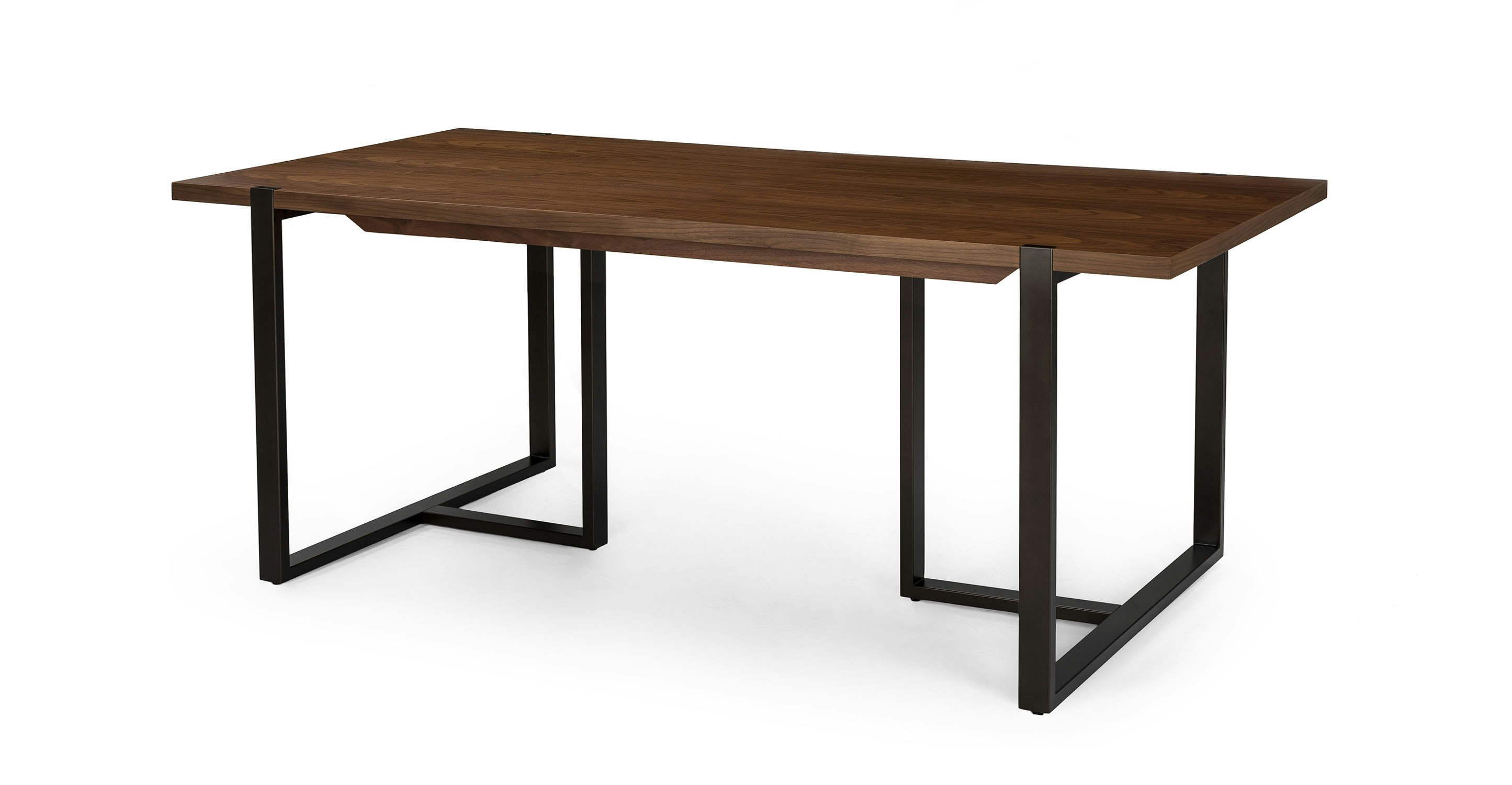 Walnut Dining Table Bronze Legs Seats 8 Article Oscuro Modern Furniture
