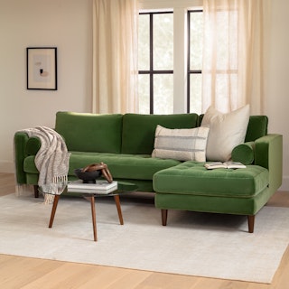 Sven Grass Green Right Sectional Sofa