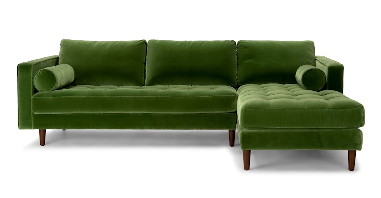 Sven Grass Green Right Sectional Sofa - Primary View 1 of 13 (Open Fullscreen View).