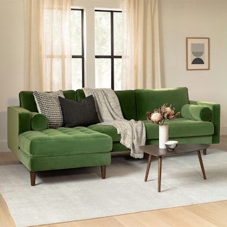 Sven Grass Green Left Sectional Sofa