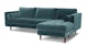 Sven Pacific Blue Right Sectional Sofa - Gallery View 3 of 13.