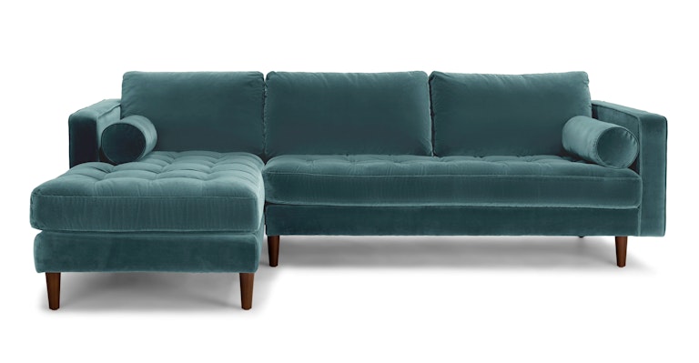 Sven Pacific Blue Left Sectional Sofa - Primary View 1 of 13 (Open Fullscreen View).