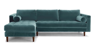 Sven Pacific Blue Left Sectional Sofa
