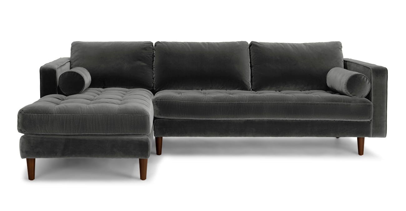Sven Shadow Gray Left Sectional Sofa