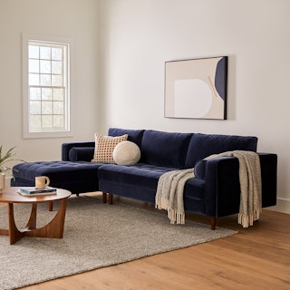 Sven Cascadia Blue Left Sectional Sofa