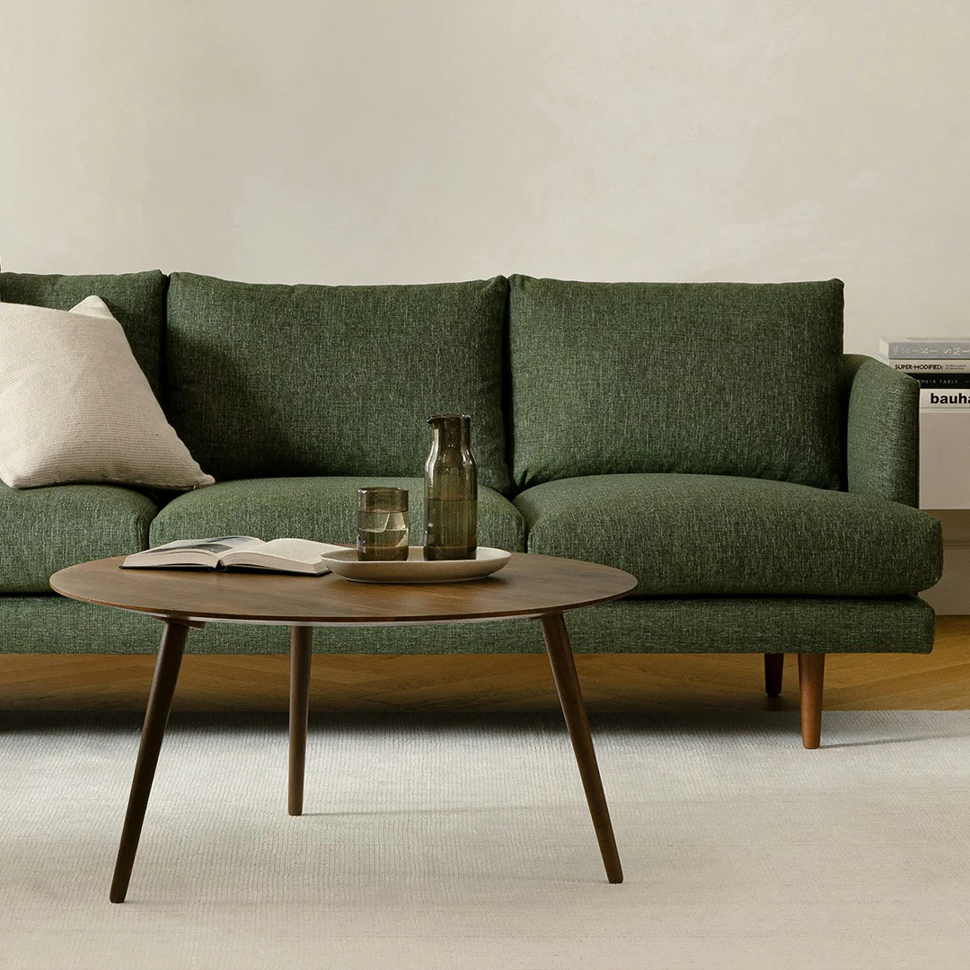 Amoeba 35.5" Round Coffee Table - Walnut