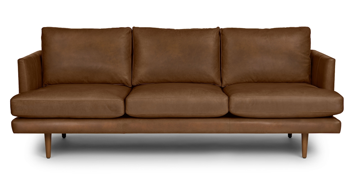 Bella Tan Burrard 3 Seater Leather Sofa Article