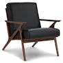 Otio 26" Leather Lounge Chair - Walnut and Black