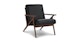Otio Black Leather Walnut Lounge Chair - Gallery View 1 of 12.