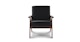 Otio Black Leather Walnut Lounge Chair - Gallery View 3 of 12.